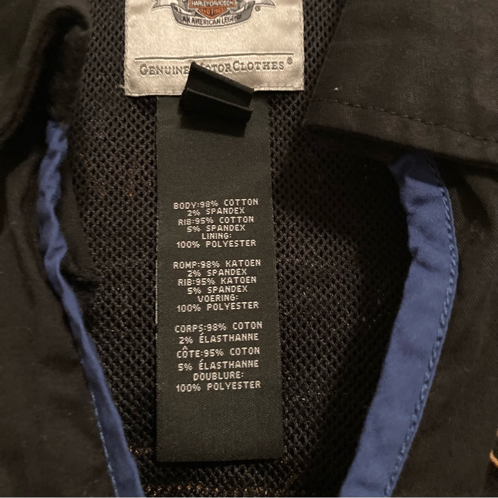 Harley-Davidson Black and Blue Embroidered 115 Anniversary Zip Up Shirt - Picture 3 of 7